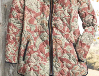 Womens Stylish Cotton-padded Coat With A Printed Design