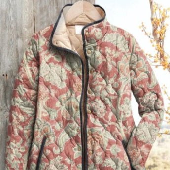 Womens Stylish Cotton-padded Coat With A Printed Design