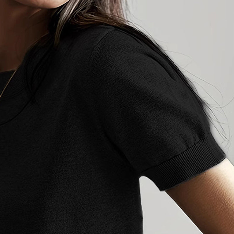 Women's Soft Stretch T-Shirt - Minimalist Everyday Top For Office & Casual Wear
