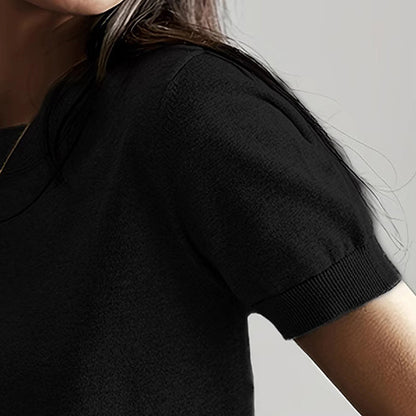 Women's Soft Stretch T-Shirt - Minimalist Everyday Top For Office & Casual Wear