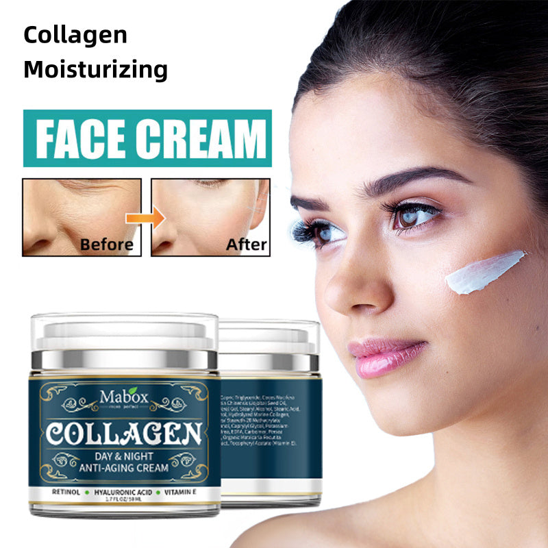 Crème hydratante au collagène pour le visage - Soin anti-âge - Soin anti-rides