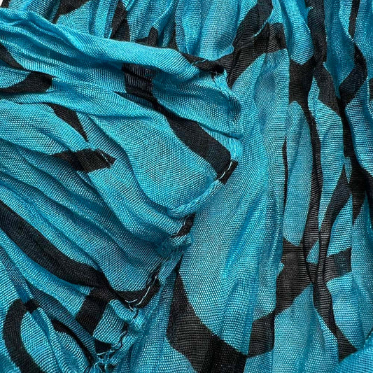 Turquoise Printed Crinkle Scarf, Use As Sarong Or Head Wrap,Beach Cover Up Scarf ,vacation,daily Life,evening Party,Office Appropriate Subtlety For Women Men