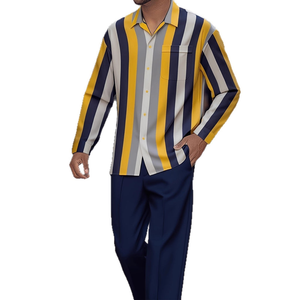 Costume homme à rayures imprimées, tendance automne