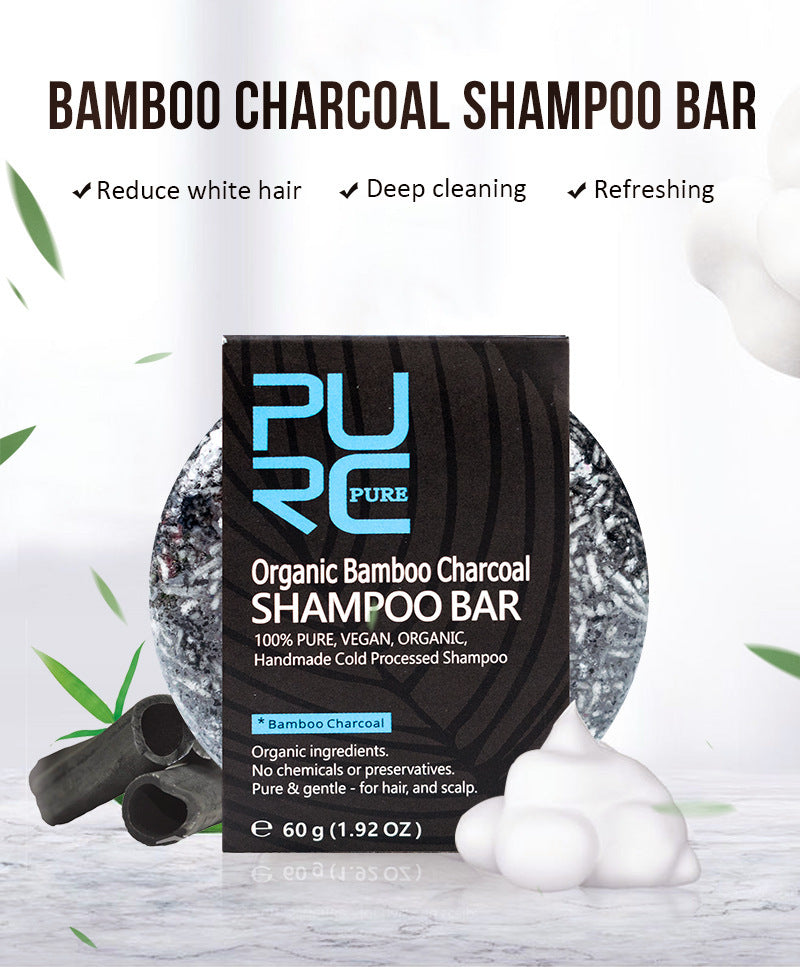 Shampoing artisanal au savon et au charbon de bambou