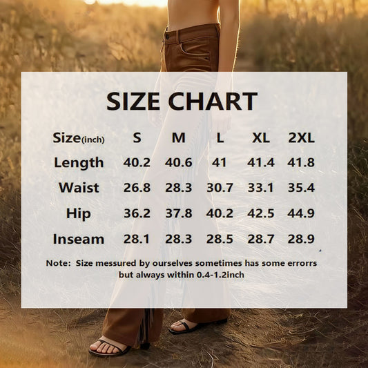 Women's Solid Color Flare Leg Pants With Side Fringe, Bohemian Style Wide Leg Trousers With Pockets