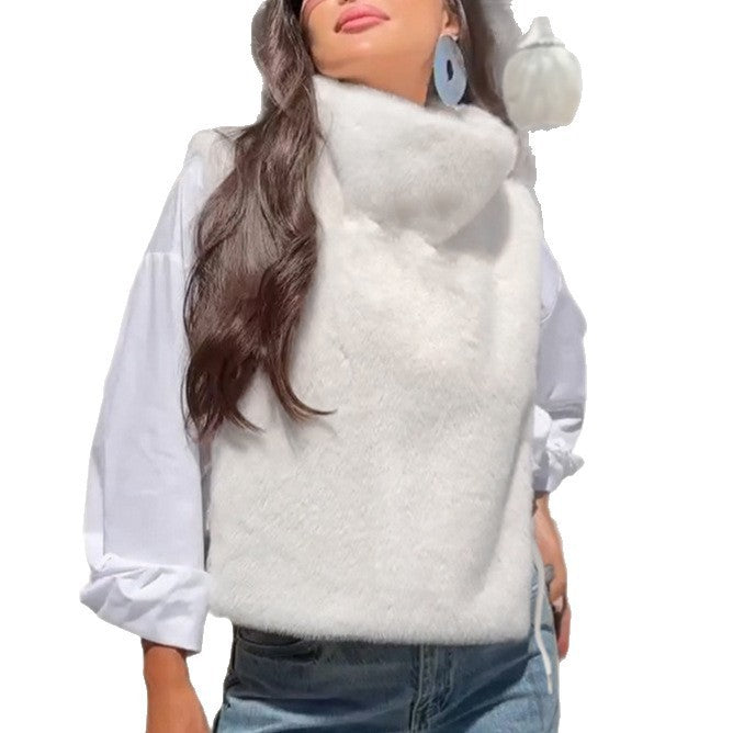 Gilet en peluche légère et luxueuse pour femme, haut de gamme et chaud
