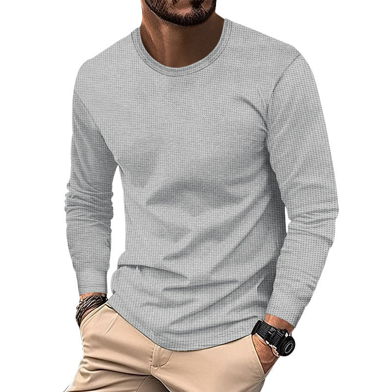 Round Neck Waffle Casual Top For Men
