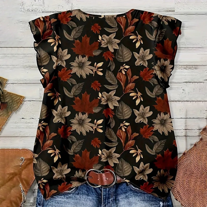 Womens Ruffle Short Sleeve Tops V Neck Button Down Shirts Dressy Casual Tunic Blouses