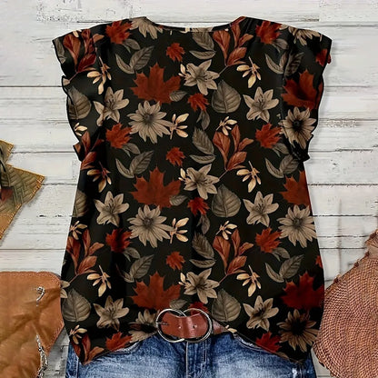 Womens Ruffle Short Sleeve Tops V Neck Button Down Shirts Dressy Casual Tunic Blouses