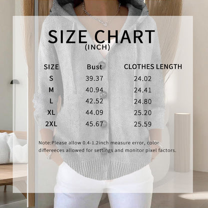 Women's Button Down Hoodie Cardigan, Long Sleeve Open Front Sweater Coat For Fall Winter