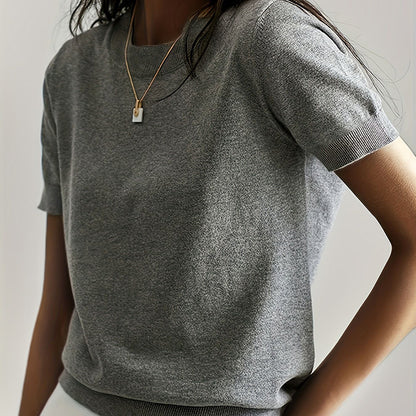 Women's Soft Stretch T-Shirt - Minimalist Everyday Top For Office & Casual Wear