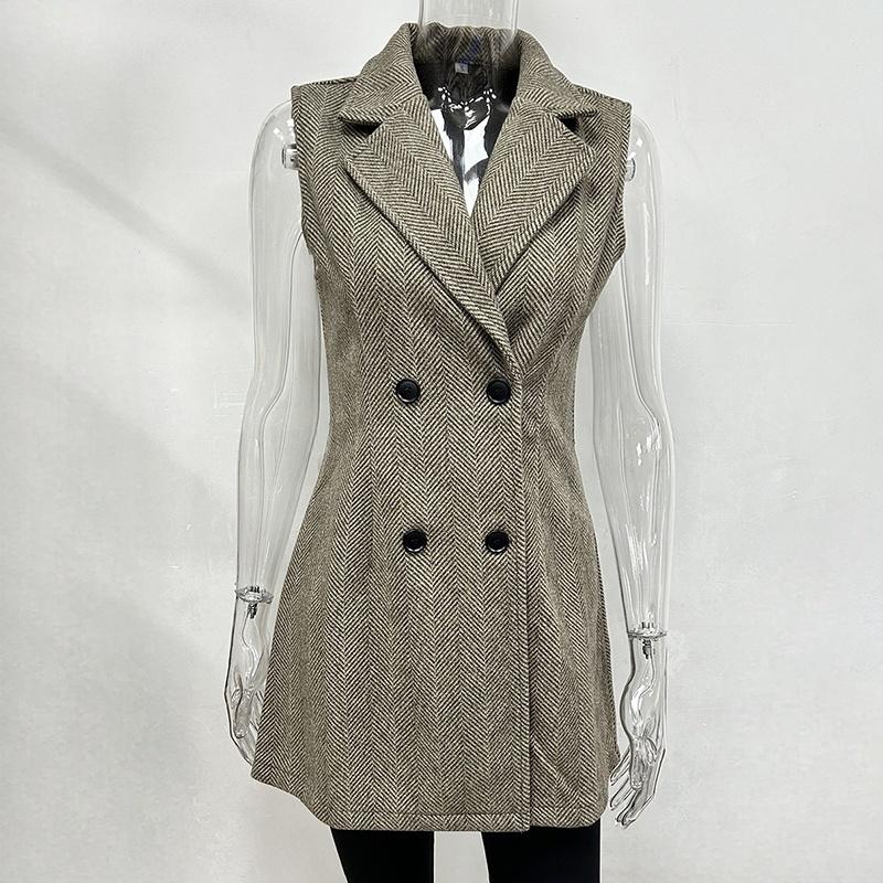 Women's Sleeveless Blazer Vest, Trendy Fall Winter Business Casual Cardigan