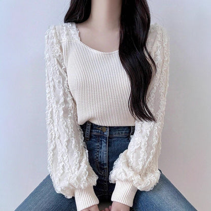 Autumn Patchwork Design Soft Womens Top