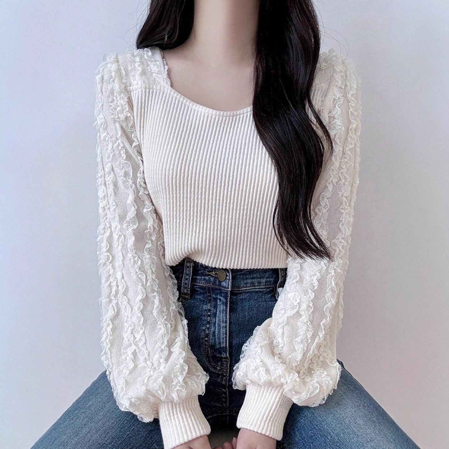 Autumn Patchwork Design Soft Womens Top