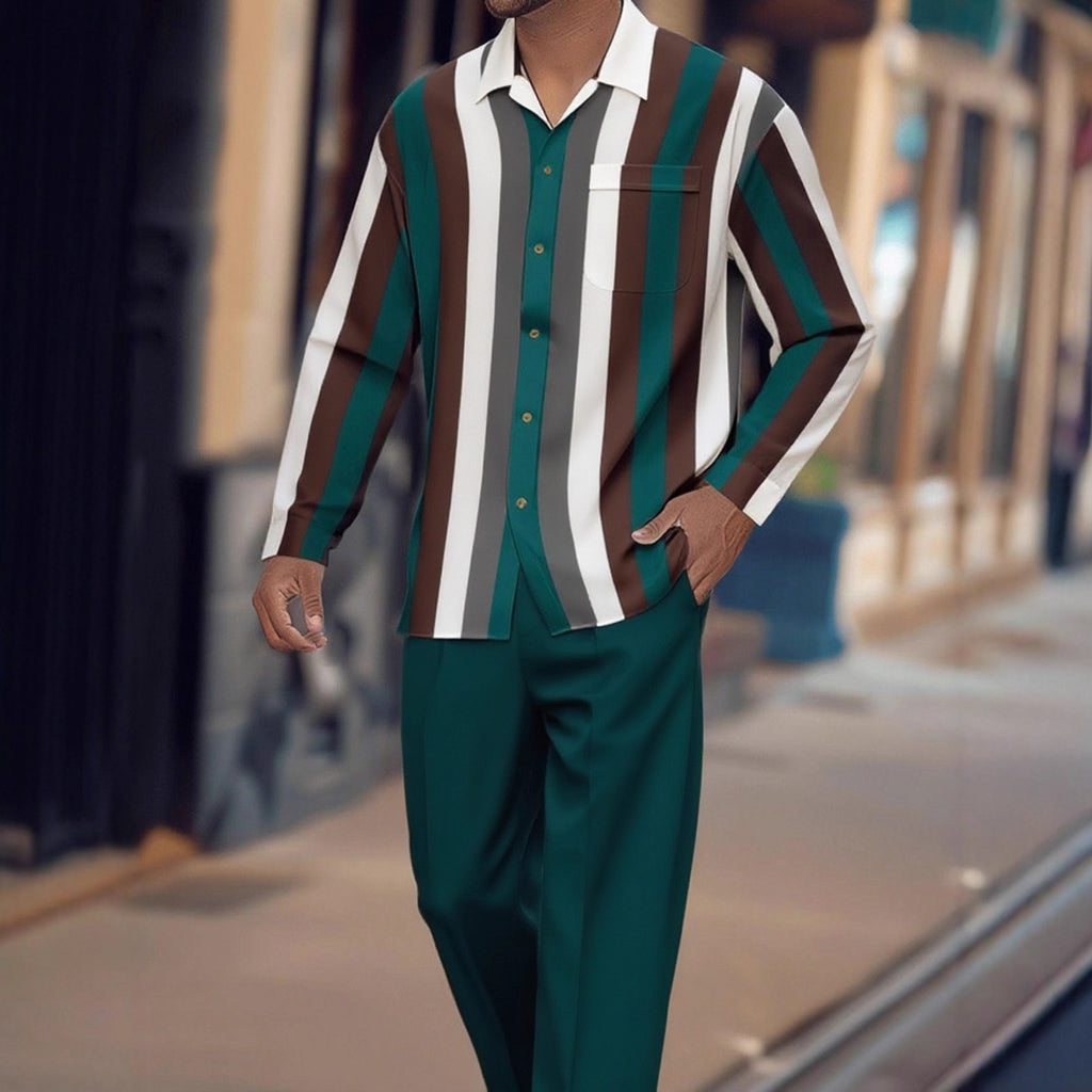Costume homme à rayures imprimées, tendance automne