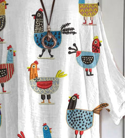 Womens Casual Crew-Neck Top With A Floral Print