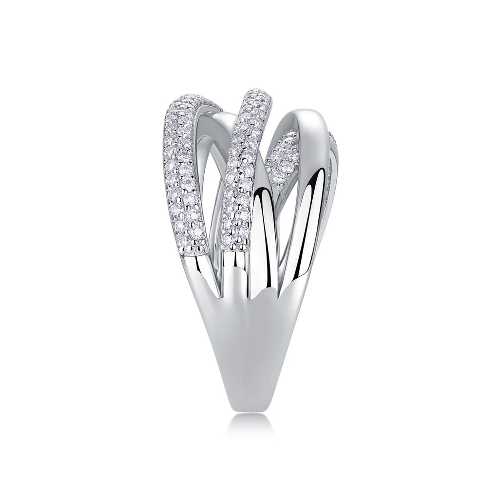 Brilliant Interweaving - A Fashionable And Luxurious Jewelry Accessory Set With Moissanite S925 Sterling Silver And Platinum-plated Diamond