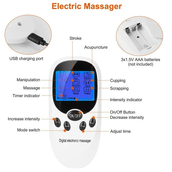 Electric Muscle Stimulator Dual Channels Pulse Massager