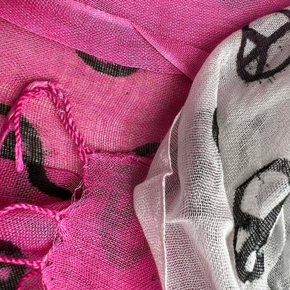 Hot Pink Semi Sheer Scarf , Delicate Drape For Warm Days,Office Appropriate Subtlety For Women Men