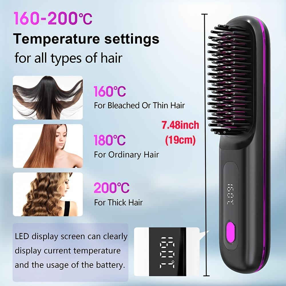USB Wireless Household Electric Hair Straightening Comb For Both Straightening And Curling Without Damaging Hair