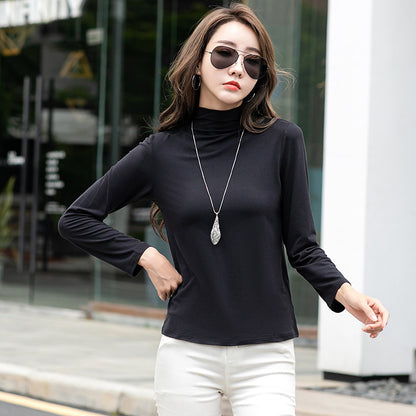 Fleece-lined T-shirt Versatile Style Stylish Base Top For Any Look