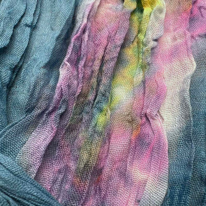 Turquoise Tie-Dye Cotton Scarf,Crinkle Soft And Breathable Scarf ,vacation,daily Life,evening Party,Office Appropriate Subtlety For Women Men