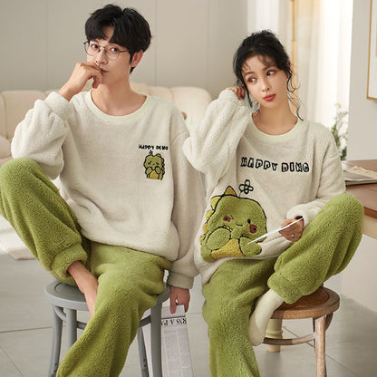 Coral Fleece Couple Household Velvet Pajamas