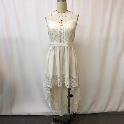 Women's Sleeveless Lace Floral Hollow Out Dress - Elegant Boho Beach Wedding & Evening Party Dress