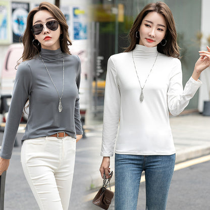 Fleece-lined T-shirt Versatile Style Stylish Base Top For Any Look