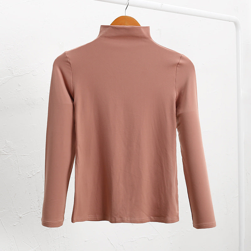Fleece-lined T-shirt Versatile Style Stylish Base Top For Any Look