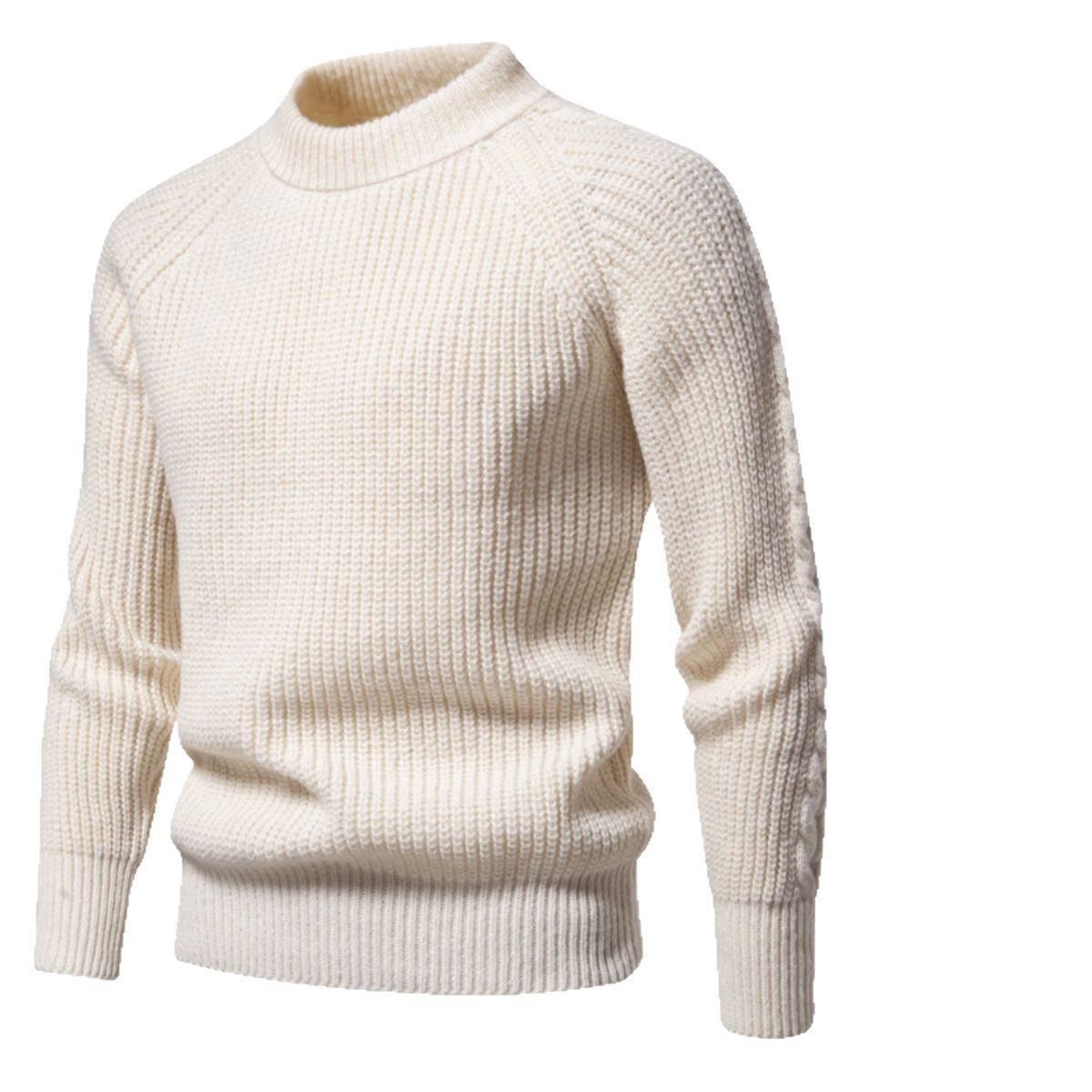 Men's Solid Color Round Neck Sweater