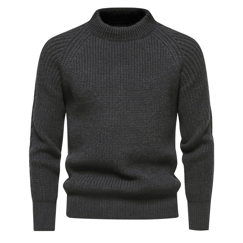 Men's Solid Color Round Neck Sweater