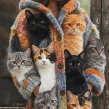 Womens Printed Casual Sweatshirt Jacket