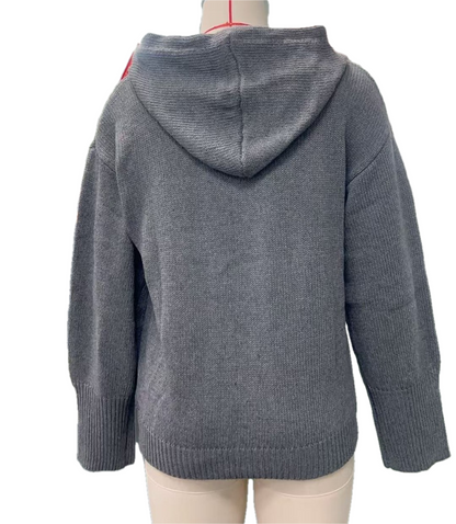 Women's Button Down Hoodie Cardigan, Long Sleeve Open Front Sweater Coat For Fall Winter