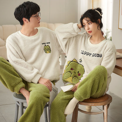 Coral Fleece Couple Household Velvet Pajamas