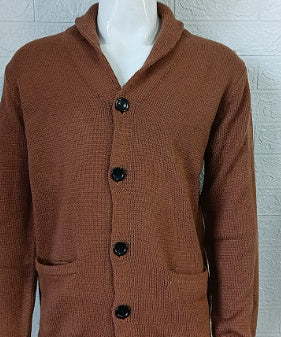 New Sweater Men's Euro American Solid Long Sleeve Knitted Cardigan